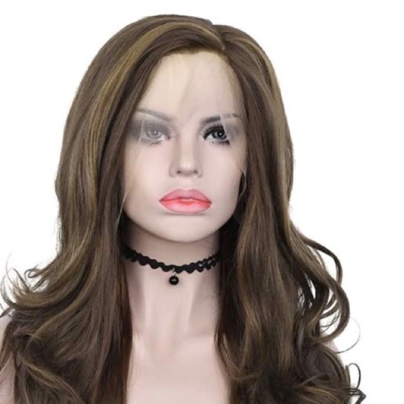 26” Brown Long Wavy Lace Front Wigs main image 4